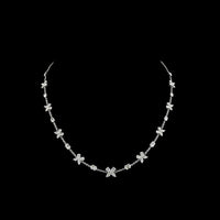 14K White Gold Mixed Shape Station Necklace with Oval and Pear Lab Diamonds - 5.13 Carat Total Weight - Covaloro Fine Jewelry