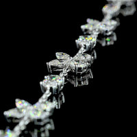 14K White Gold Mixed Shape Station Necklace with Oval and Pear Lab Diamonds - 5.13 Carat Total Weight - Covaloro Fine Jewelry