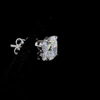14K White Gold Mixed Shape Stud Earrings with Cushion, Round, and Pear Cut Lab Diamonds - 2.86 Carat Total Weight - Covaloro Fine Jewelry