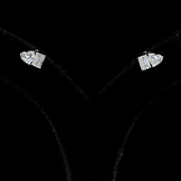 14K White Gold Mixed Shape Stud Earrings with Emerald Cut and Heart Shape Lab Diamonds - 1.54 Carats Total Diamond Weight - Covaloro Fine Jewelry