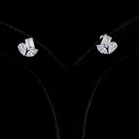 14K White Gold Mixed Shape Stud Earrings with Emerald Cut, Marquise, and Pear Lab Diamonds - 3.00 Carats Total Diamond Weight - Covaloro Fine Jewelry
