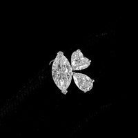 14K White Gold Mixed Shape Stud Earrings with Marquise, Pear, and Heart Lab Diamonds - 2.51 Carat Total Diamond Weight - Covaloro Fine Jewelry