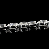 14K White Gold Mixed Shape Tennis Bracelet with Bezel Set Emerald, Marquise, and Oval Lab Diamonds - 7.83 Carats Total Diamond Weight - Covaloro Fine Jewelry