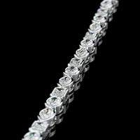 14K White Gold Mixed Shape Tennis Bracelet with Bezel Set Lab Diamonds - 8.45 Total Carat Weight - Covaloro Fine Jewelry