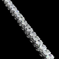14K White Gold Mixed Shape Tennis Bracelet with Bezel Set Lab Diamonds - 8.45 Total Carat Weight - Covaloro Fine Jewelry