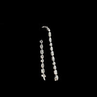 14K White Gold Mixed Shape Tennis Bracelet with Bezel Set Marquise, Emerald, and Oval Lab Diamonds - 10.30 Carats Total Diamond Weight - Covaloro Fine Jewelry