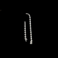14K White Gold Mixed Shape Tennis Bracelet with Bezel Set Oval, Emerald, and Round Lab Diamonds - 6.56 Carat Total Weight - Covaloro Fine Jewelry