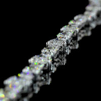 14K White Gold Mixed Shape Tennis Bracelet with Heart, Brilliant, and Marquise Cut Lab Diamonds - 9.89 Carat Total Weight - Covaloro Fine Jewelry