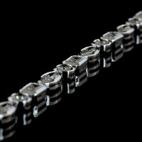 14K White Gold Mixed Shape Tennis Bracelet with Marquise, Round Brilliant, and Emerald Cut Lab Diamonds - 5.66 Carat Total Weight - Covaloro Fine Jewelry