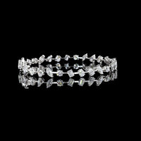 14K White Gold Mixed Shape Tennis Bracelet with Oval, Pear, Marquise, Emerald & Brilliant Lab Diamonds - 7.30 Carats Total Diamond Weight - Covaloro Fine Jewelry