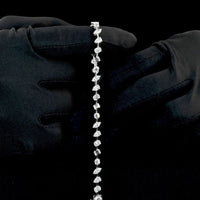 14K White Gold Mixed Shape Tennis Bracelet with Oval, Pear, Marquise, Emerald & Brilliant Lab Diamonds - 7.30 Carats Total Diamond Weight - Covaloro Fine Jewelry
