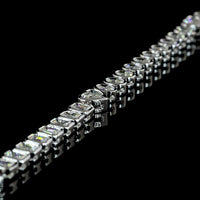 14K White Gold Mixed Shape Tennis Necklace with Heart Center Stone and Oval Cut Lab Diamonds - 7.95 Carats Total Diamond Weight - Covaloro Fine Jewelry