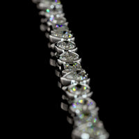 14K White Gold Mixed Shape Tennis Necklace with Heart, Oval, Emerald & Pear Cut Lab Diamonds - 18.77 Carats Total Diamond Weight - Covaloro Fine Jewelry