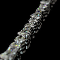 14K White Gold Mixed Shape Tennis Necklace with Heart, Oval, Emerald & Pear Cut Lab Diamonds - 18.77 Carats Total Diamond Weight - Covaloro Fine Jewelry
