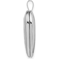 14K White Gold "Mom" Script Heart Locket with Rhodium Plating - 20mm Pendant by Monteluci Fine Jewelry