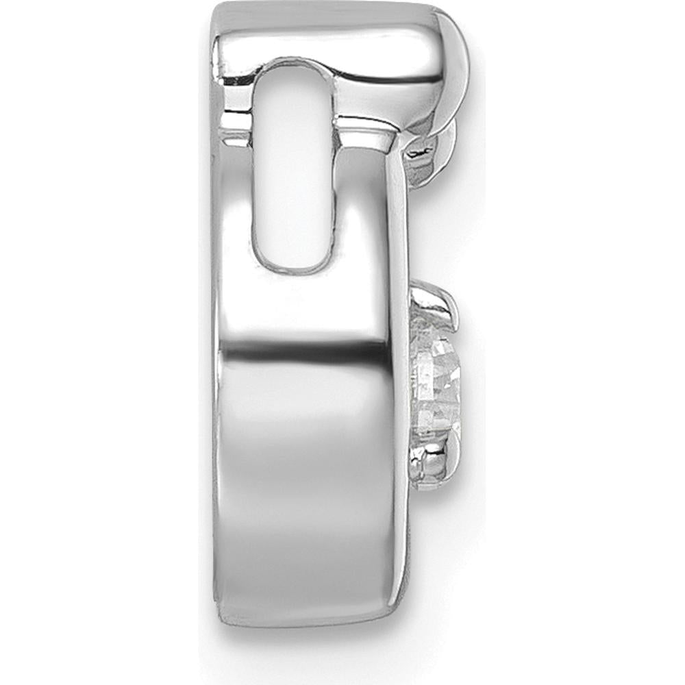 14K White Gold Mother and Child Birthstone Pendant with Diamond Accent - Semi-Mount Design by Oro Pregiato