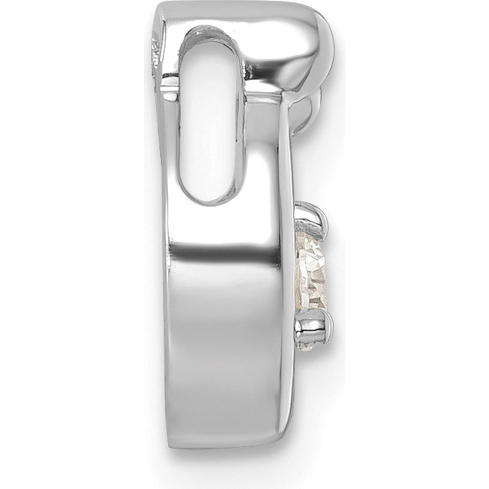 14K White Gold Mother and Child Pendant with Diamond and 4 Birthstones - Personalized Family Jewelry by Oro Pregiato