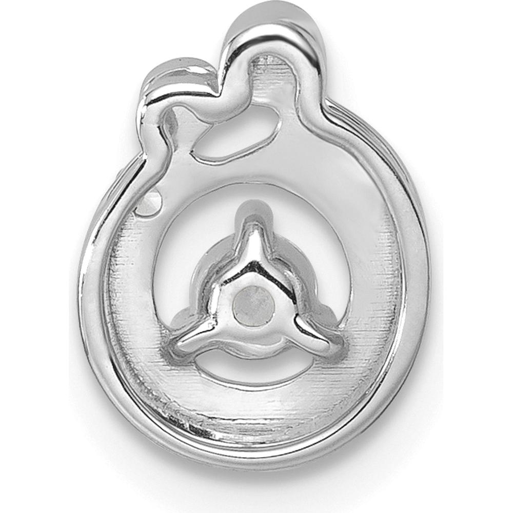 14K White Gold Mother and Child Pendant with Diamond and Birthstone - Customizable Semi-Mount Design by Oro Pregiato