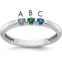 14K White Gold Mother's Ring Mounting with Prong Set Stones by Oro Pregiato
