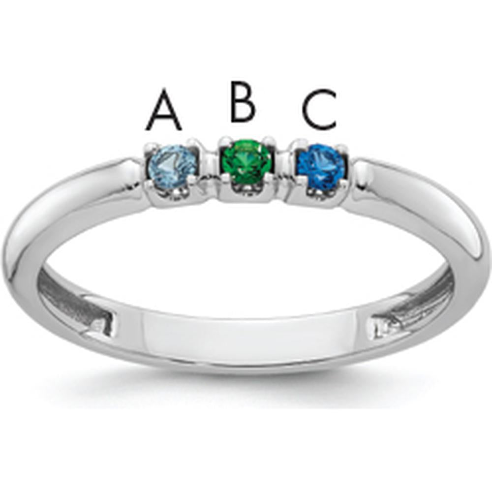 14K White Gold Mother's Ring Mounting with Prong Set Stones by Oro Pregiato