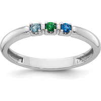 14K White Gold Mother's Ring Mounting with Prong Set Stones by Oro Pregiato