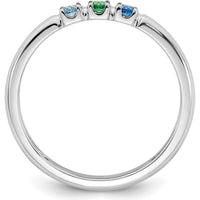 14K White Gold Mother's Ring Mounting with Prong Set Stones by Oro Pregiato