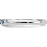 14K White Gold Mother's Ring Mounting with Prong Set Stones by Oro Pregiato