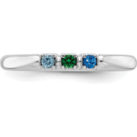 14K White Gold Mother's Ring Mounting with Prong Set Stones by Oro Pregiato
