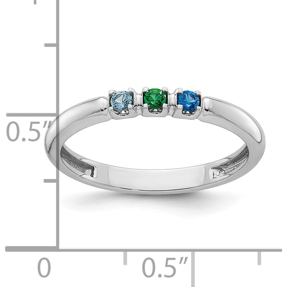 14K White Gold Mother's Ring Mounting with Prong Set Stones by Oro Pregiato