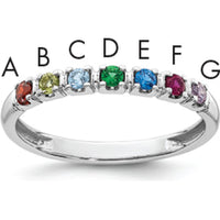 14K White Gold Mother's Ring Mounting with Rhodium Plating for Personalized Gemstone Setting by Oro Pregiato