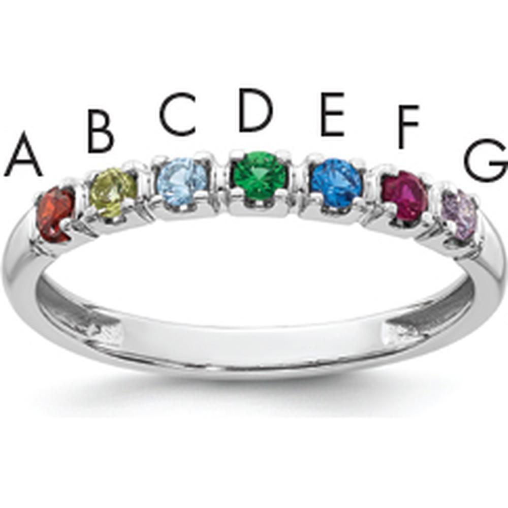14K White Gold Mother's Ring Mounting with Rhodium Plating for Personalized Gemstone Setting by Oro Pregiato