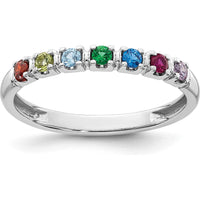 14K White Gold Mother's Ring Mounting with Rhodium Plating for Personalized Gemstone Setting by Oro Pregiato