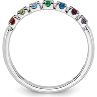 14K White Gold Mother's Ring Mounting with Rhodium Plating for Personalized Gemstone Setting by Oro Pregiato