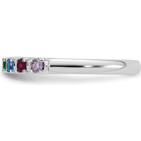 14K White Gold Mother's Ring Mounting with Rhodium Plating for Personalized Gemstone Setting by Oro Pregiato