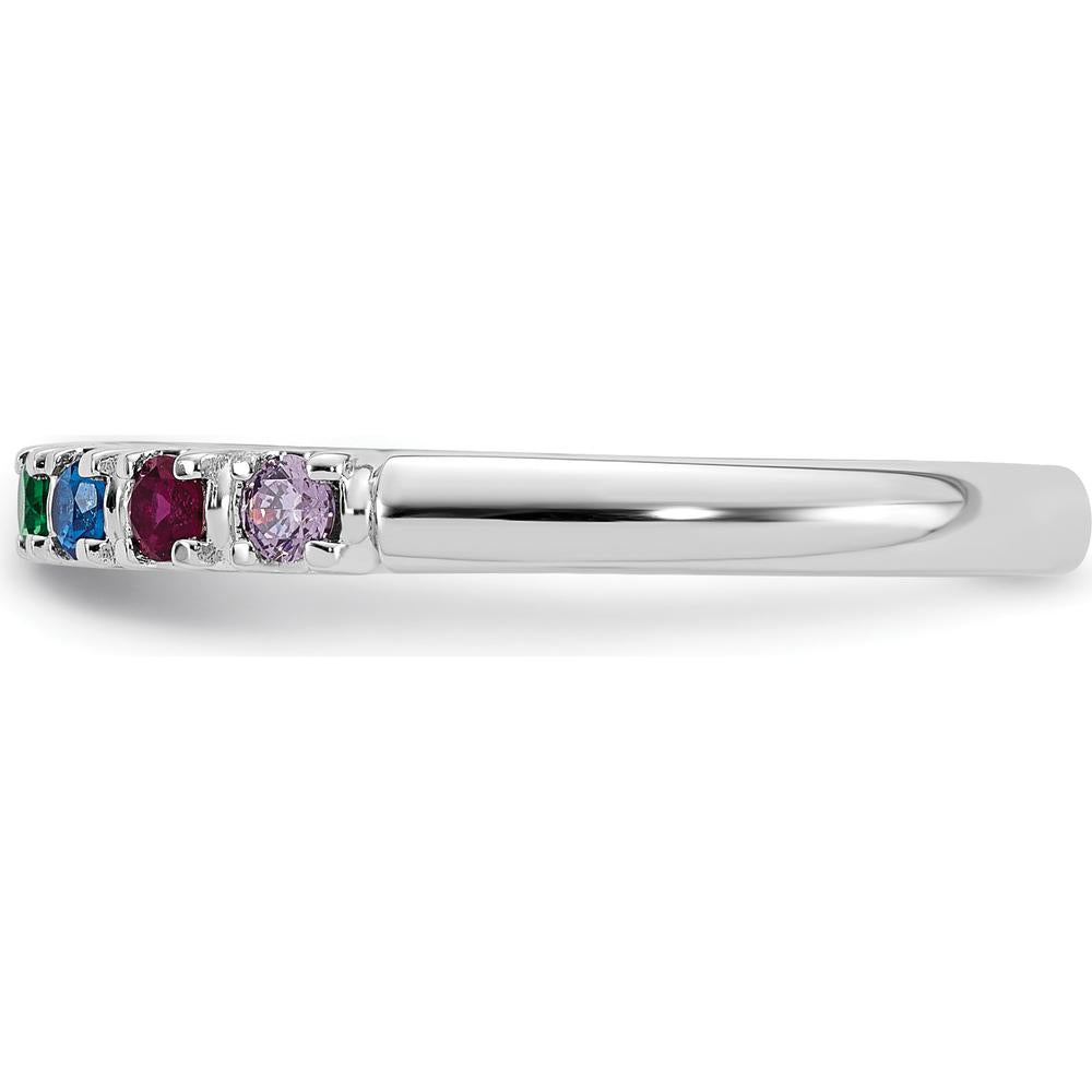 14K White Gold Mother's Ring Mounting with Rhodium Plating for Personalized Gemstone Setting by Oro Pregiato