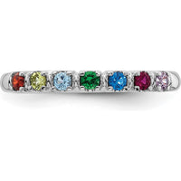 14K White Gold Mother's Ring Mounting with Rhodium Plating for Personalized Gemstone Setting by Oro Pregiato