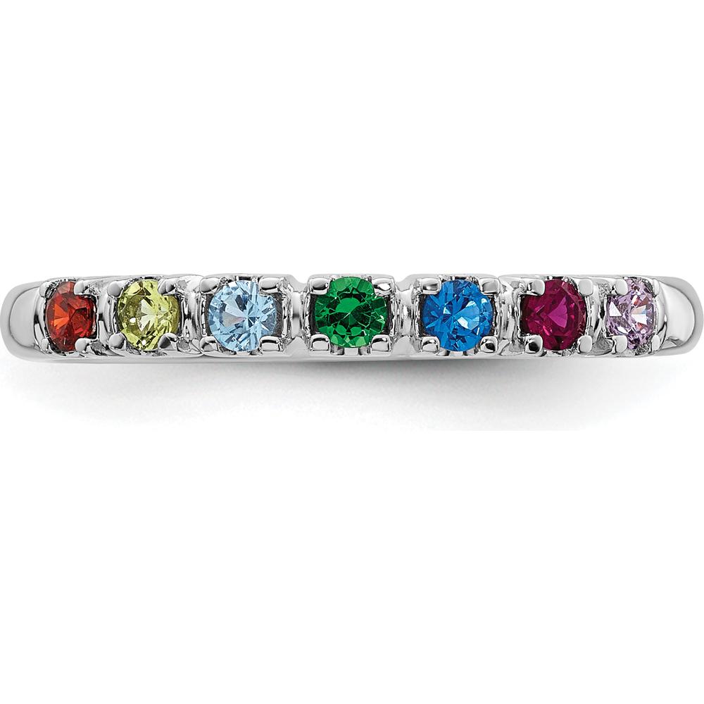 14K White Gold Mother's Ring Mounting with Rhodium Plating for Personalized Gemstone Setting by Oro Pregiato