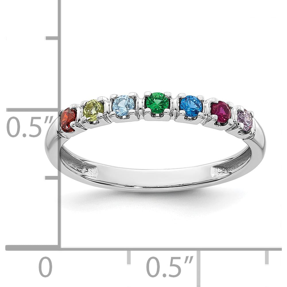 14K White Gold Mother's Ring Mounting with Rhodium Plating for Personalized Gemstone Setting by Oro Pregiato