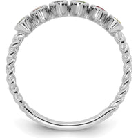 14K White Gold Mother's Ring with 6 Marquise Birthstones - Personalized Gemstone Ring by Oro Pregiato