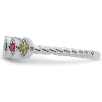14K White Gold Mother's Ring with 6 Marquise Birthstones - Personalized Gemstone Ring by Oro Pregiato