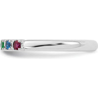 14K White Gold Mother's Ring with Prong Set Sapphire, Ruby, Emerald, Peridot, and Citrine Stones by Oro Pregiato