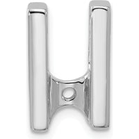 14K White Gold Mounting for 5.25mm Stone, Fits Up to 6mm Omega Chain - Rhodium Plated, 18mm Length by Oro Pregiato