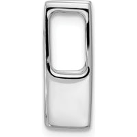 14K White Gold Mounting for 5.25mm Stone, Fits Up to 6mm Omega Chain - Rhodium Plated, 18mm Length by Oro Pregiato