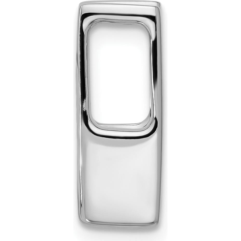 14K White Gold Mounting for 5.25mm Stone, Fits Up to 6mm Omega Chain - Rhodium Plated, 18mm Length by Oro Pregiato