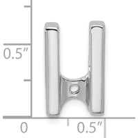 14K White Gold Mounting for 5.25mm Stone, Fits Up to 6mm Omega Chain - Rhodium Plated, 18mm Length by Oro Pregiato