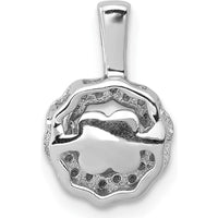 14K White Gold Moving Diamond Halo Pendant with Round Diamonds - 0.024 Carat Total Diamond Weight by Monteluci Fine Jewelry