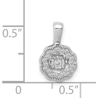 14K White Gold Moving Diamond Halo Pendant with Round Diamonds - 0.024 Carat Total Diamond Weight by Monteluci Fine Jewelry
