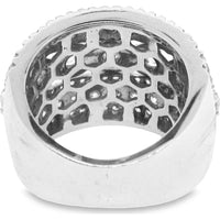 14K White Gold Multi-Row Fashion Ring with Prong-Set Round Diamonds and Milgrain Detail - 3.51 Carat Total Diamond Weight by Auriventus