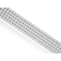 14K White Gold Multi-Row Tennis Bracelet with Round Diamonds - 6.50 Carat Total Diamond Weight - Royal Jewelry