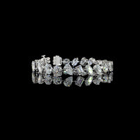 14K White Gold Multi-Shape Station Bracelet with Pear, Round, Emerald, and Oval Lab Diamonds - 21.62 Carat Total Weight - Covaloro Fine Jewelry